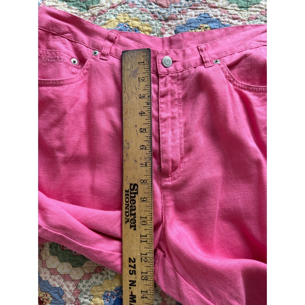 Lauren Ralph Lauren Pink 100% Linen Wide Leg Pants Womens 14 High Rise Trousers - Picture 5 of 8